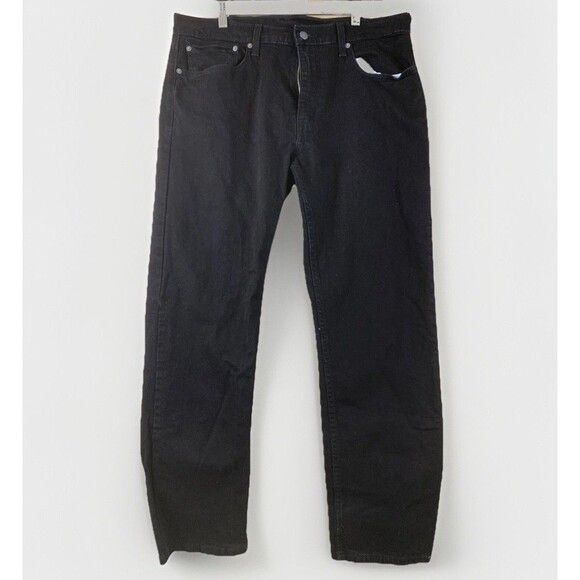 Levis 502 Jeans 36x32 (Act 38x29) Black Slim Fit Straight Leg Grunge Hip Hop - Picture 2 of 8